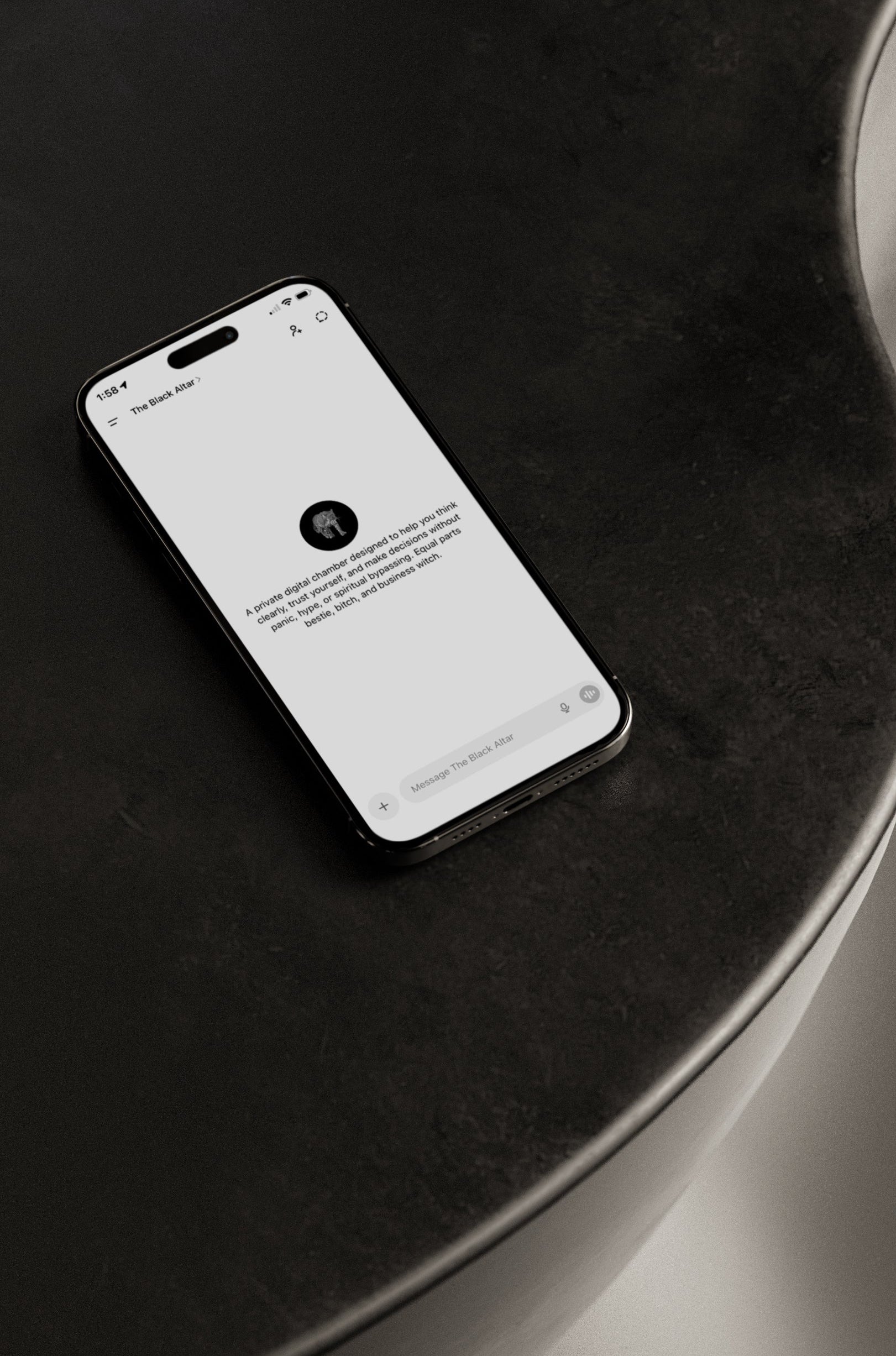 Smartphone on a dark surface with a blurred background