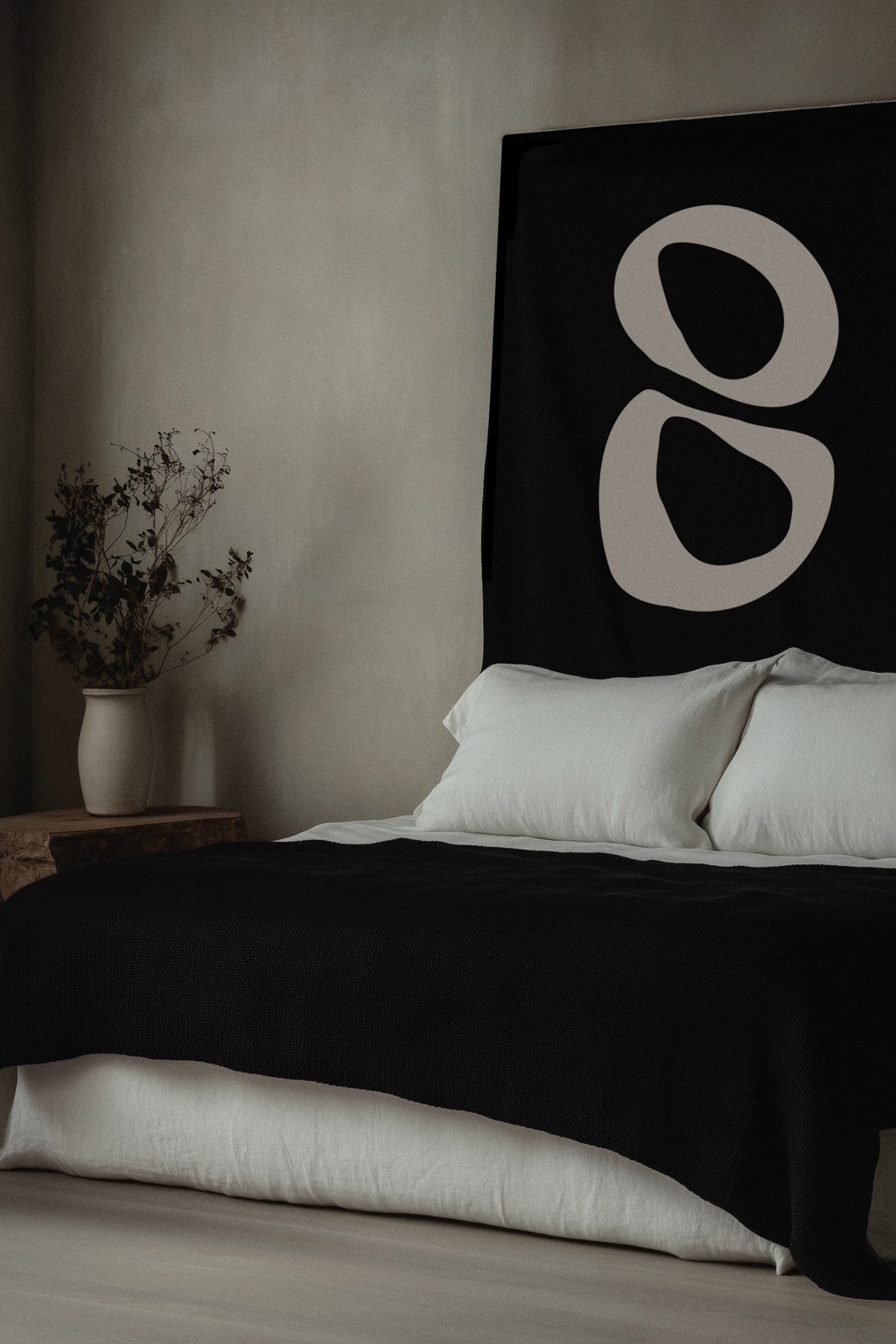 Knit Tapestry Blanket | Organic Black