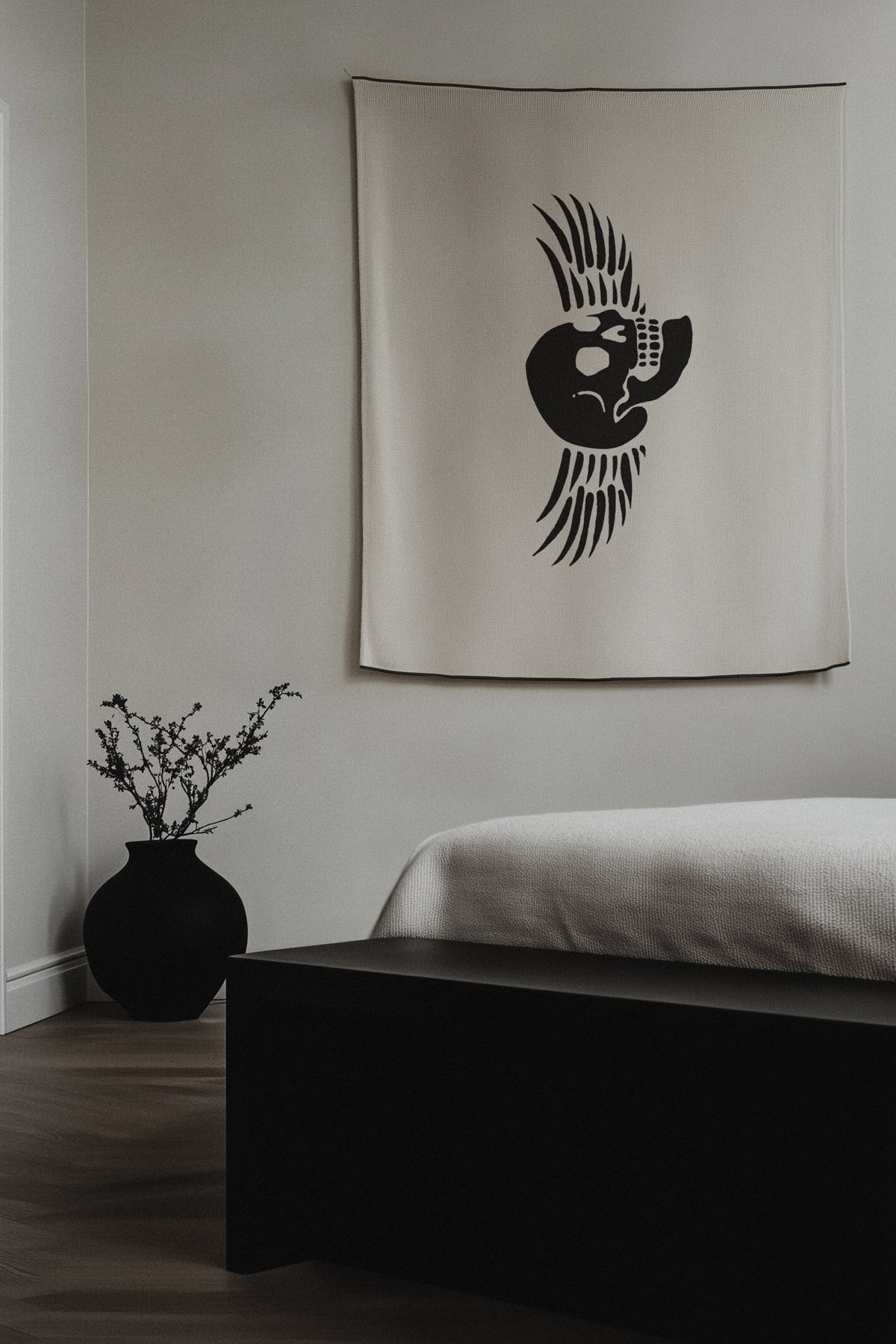 Knit Tapestry Blanket | Skull Bone