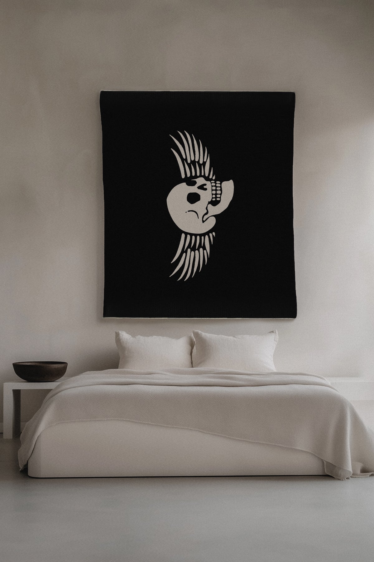 Knit Tapestry Blanket | Skull Black