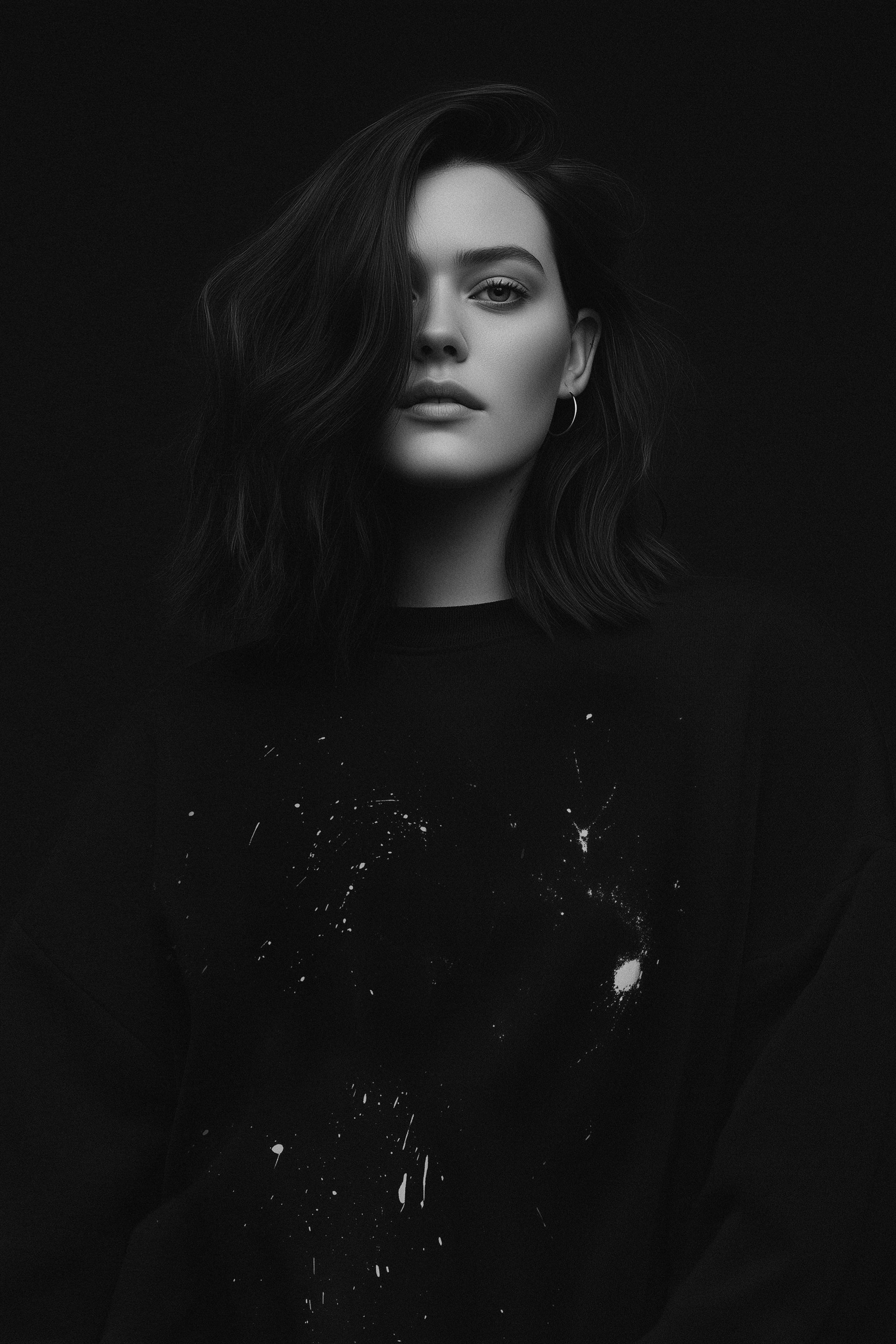 Splatter Crewneck | Black