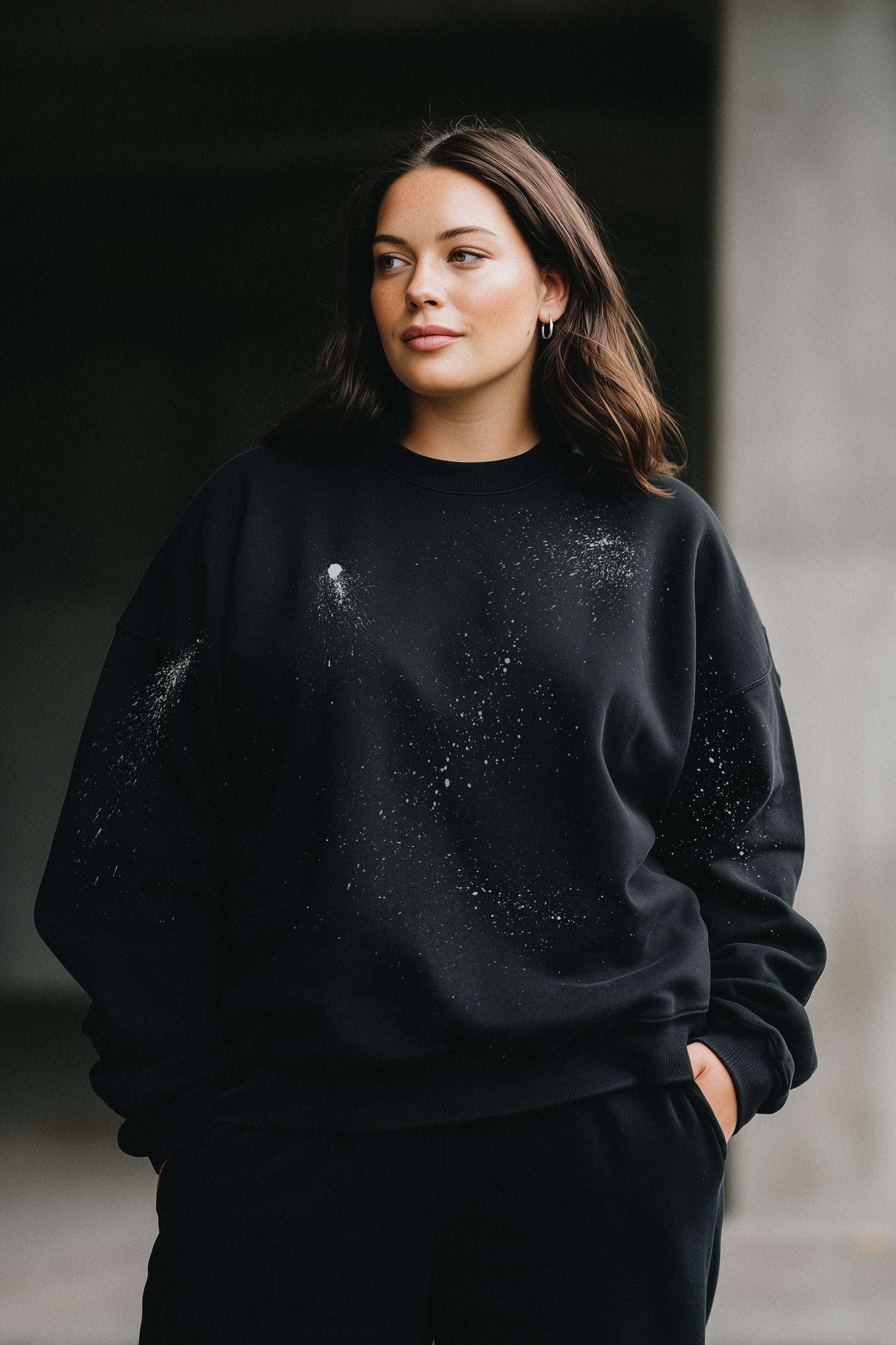 Splatter Crewneck | Black